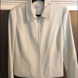 Ivory zip front professional jacket